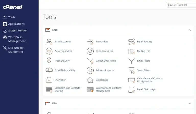 pantalla de inicio de sesión en cPanel para configurar cuentas de correo